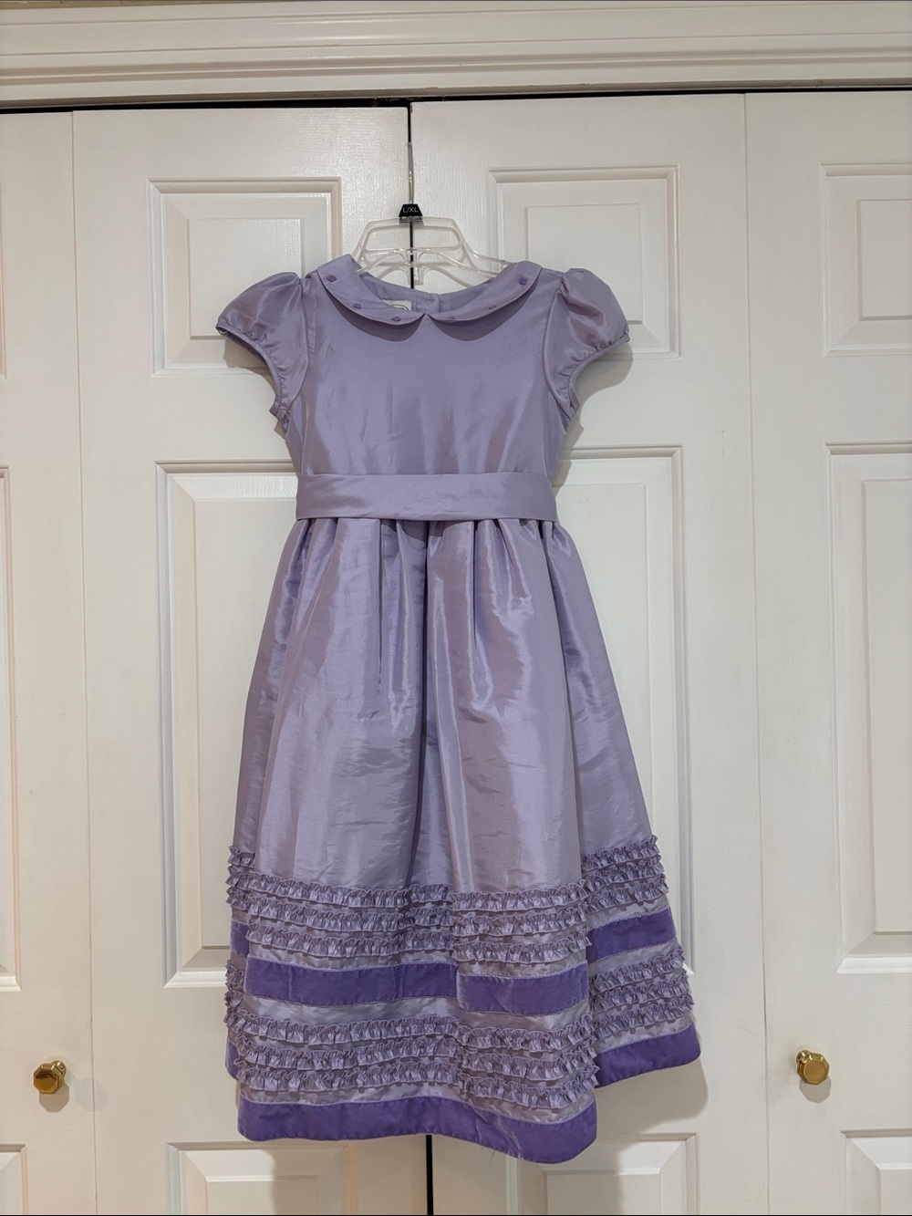 Talbots Kids Lavender Girls' Formal Dress w/Velvet Trim Size 8 EUC